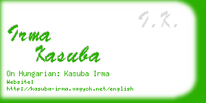 irma kasuba business card